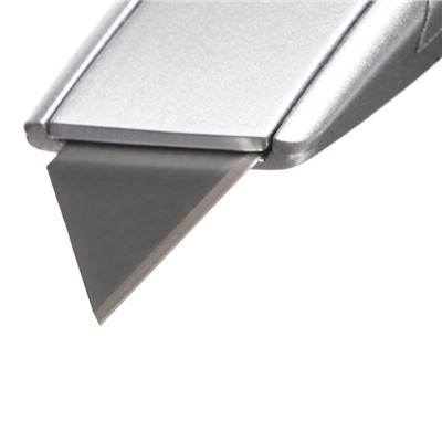 Нож универсальный трапециевидный 19 мм, фиксатор, корпус металл, Zinc-alloy, TOP
