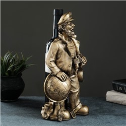 Подставка для бутылки «Капитан с глобусом», 35×22×18 см, под бронзу с позолотой