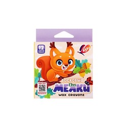 Мелки восковые 12 цветов ZOO, шестигранные