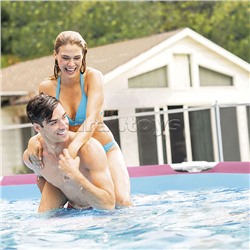 Бассейн каркасный Metal Frame Pool, с фильтром, розовый, от 6 лет, 28292NP INTEX