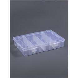 Органайзер для хранения мелочей, передвижные перегородки, 12 секций, 19.5×13×3.6 см, прозрачный