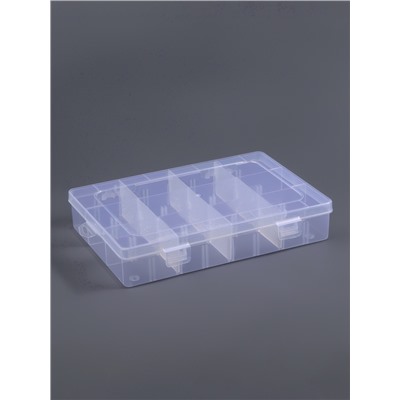 Органайзер для хранения мелочей, передвижные перегородки, 12 секций, 19.5×13×3.6 см, прозрачный