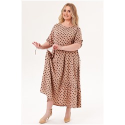 Платье штапель  6079/08/Бежевый, черный