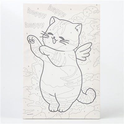 Картина по номерам для детей на холсте с подрамником «Счастливый котик», 20×30 см