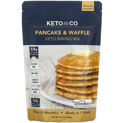 Keto and Co, Pancake & Waffle, Keto Baking Mix, 9.3 oz (265 g)