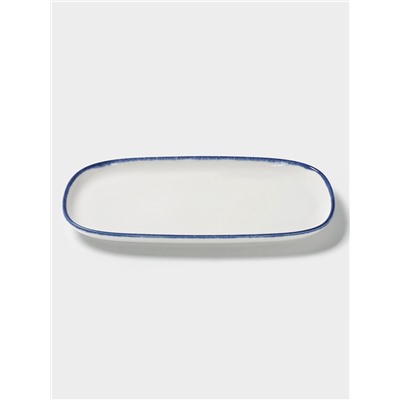 Блюдо овальное Magistro Blue Lagoon, 34.9×17.3×1.9 см, фарфор, белое