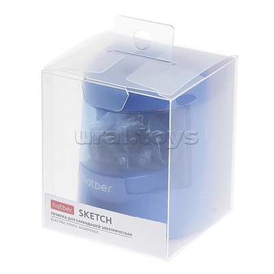 Точилка "Sketch" электрическая с регулировкой остроты заточки с запасным лезвием в прозрачном ПВХ-боксе