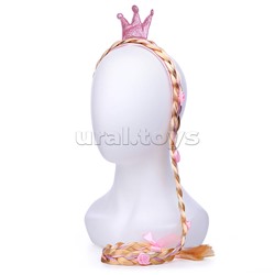 Ободок карнавальный "Корона с косой" в пакете