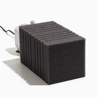 Губка прямоугольная для фильтра турбо № 15, 12×12×20 см, серая