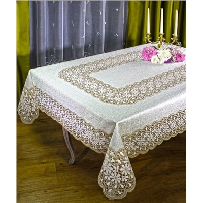 Скатерть арт.  224404/150/3, РОМАШКИ, прямоугольная, размеры 150 х 220 см, цвет кремово-золотистый