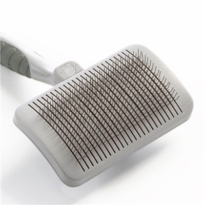 Пуходёрка увеличенная, 10.5×16.5 см, с самоочисткой, без капель, пластик, серая