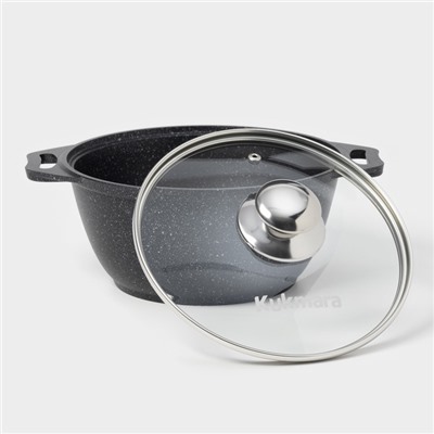 Кастрюля KUKMARA, 2 л, d=22 см, h=15.5 см, антипригарное покрытие, литой алюминий, тёмно-серая