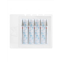 MANITA Фреза алмазная капля большая для аппаратного маникюра 856.104.260.125.050 ФАК-5,0 12,5М, красная насечка, ø 5,0 мм, 5 шт. 28348