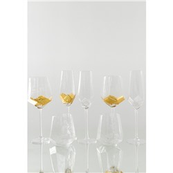 Бокалы для шампанского Magistro «Дарио», 180 мл, 7×27.5 см, набор 6 шт., стекло, золотистые