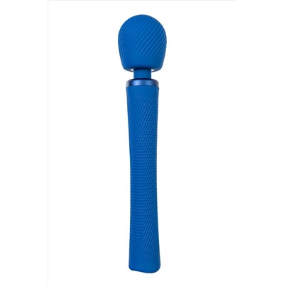 Синий вибромассажер Vim Vibrating Wand - 31,3 см.