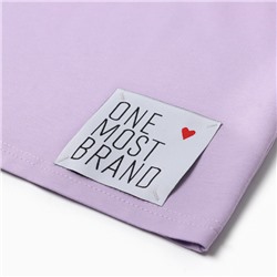 Футболка оверсайз с нашивкой женская MINAKU: One Most Brand, сиреневая, размер 46