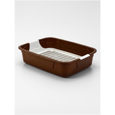 Туалет с сеткой, 44×33×11.5 см, коричневый, белый