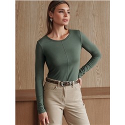 Лонгслив из премиального хлопка с эластаном