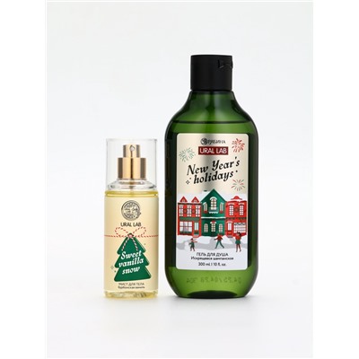Подарочный набор Happy New Year: гель для душа и мист для тела, белый, URAL LAB