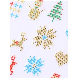 Наклейки для ногтей «Зимний орнамент», цвет разноцветный