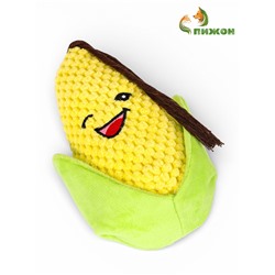 Мягкая игрушка для собак «Кукуруза», 18 см, с пищалкой, жёлтая