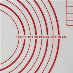 Коврик для выпечки и раскатки теста с разметкой, армированный, силикон, 40×60 см, белый