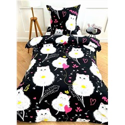 КПБ Павлайн FreeDom бязь 1,5 сп. Коты Одуванчики вид 1 с 1 нав. 70*70