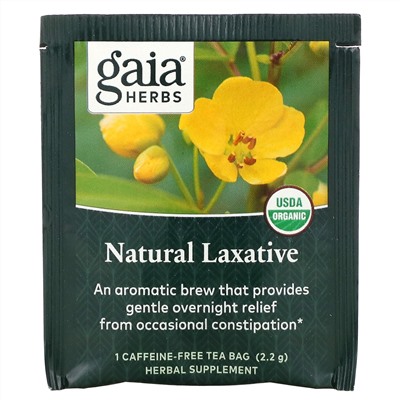 Gaia Herbs, Natural Laxative, Herbal Tea, Caffeine-Free, 16 Tea Bags, 1.24 oz (35.2 g)