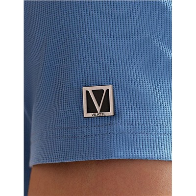 Футболка-поло из фактурного трикотажа