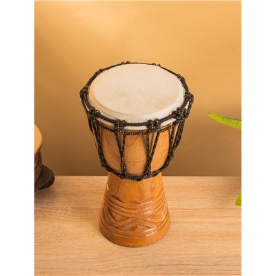 Сувенирный музыкальный инструмент «Барабан Джембе», 25 см, дерево махагон