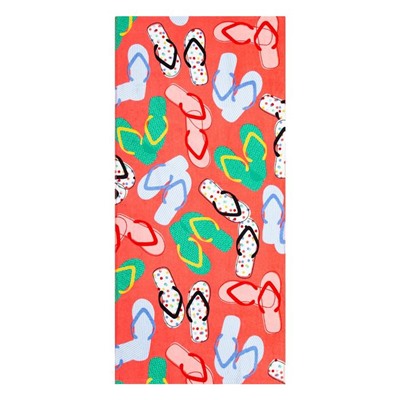 Полотенце «Розовые сандали» 70×140 см, велюр/махра 350 г/м², 100% хлопок