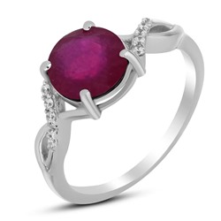 Кольцо, 1 рубин корунд круг 8 мм/2.68 ct, Аурелия