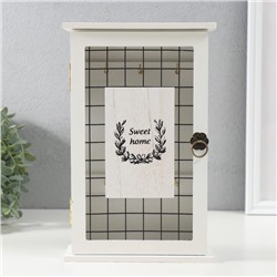 УЦЕНКА Ключница настенная дерево 6 крючков «Венок растительный», 6×16×25.2 см