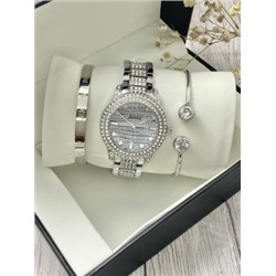 Подарочный набор для женщин часы, 2 браслета + коробка #22864429