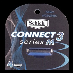 Кассеты для бритвы Schick CONNECT Series M3 (с креплением на MACH-3) (4шт)