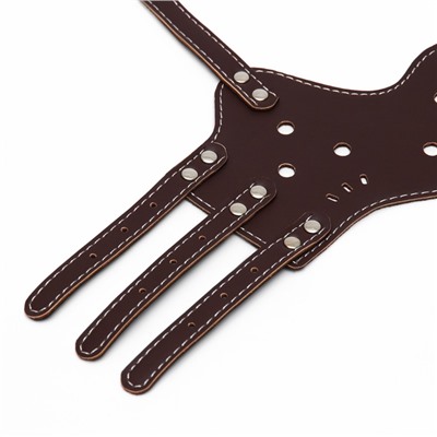 Намордник из прессованной кожи регулируемый, №4, ДН 8.8 см, ОМ 29-35 см, коричневый