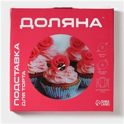 Подставка для торта Доляна «Маффин», d=32 см, вращающаяся, стекло, разноцветная