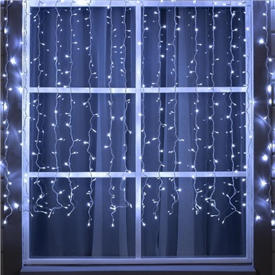 УЦЕНКА Гирлянда «Занавес» 2×1.5 м, IP44, УМС, белая нить, 360 LED, свечение белое, 220 В
