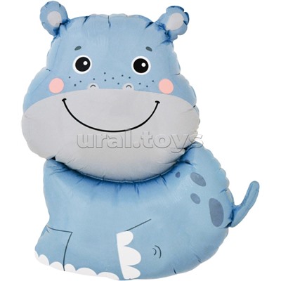 Шар (31''/79 см) Фигура, Бегемотик, 1 шт. в уп.