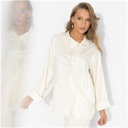 Блуза с асимметричной линией пуговиц, Шёлковый характер