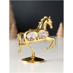 Фигурка металл «Лошадка маленькая» с 4 прозрачными хрусталиками на подставке, 6.5×4×8.5 см