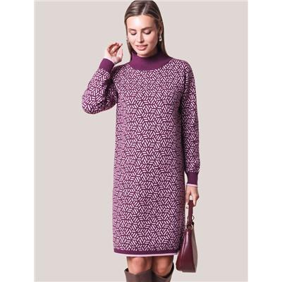 Платье жаккардовой вязки с кашемиром