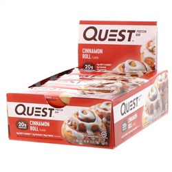 Quest Nutrition, Питательный батончик, со вкусом корицы, 12 шт., 60 г (2,12 унции) каждый