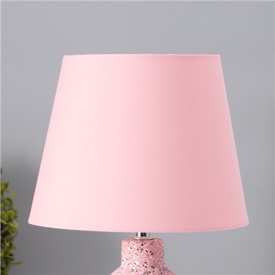 Настольная лампа с абажуром RISALUX «Лавр», 1×Е14, 40 Вт, розовый, 20×20×35 см