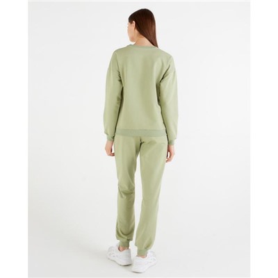 Костюм женский (свитшот, брюки) MINAKU: Casual Collection, размер 48, цвет фисташковый