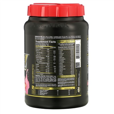 ALLMAX Nutrition, AllWhey Gold, 100% сывороточный белок премиум-качества, со вкусом клубники, 907 г (2 фунта)