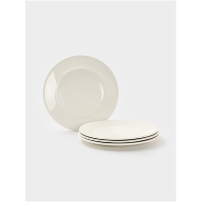 Тарелки Доляна White Label, набор 4 шт., d=22.5 см, фарфор, белые