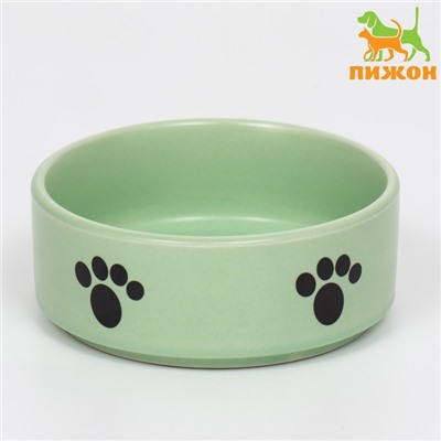 Миска «Лапки», 200 мл, 10.5×10.5×4 см, керамика, мятная