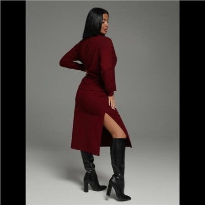 Костюм с юбкой Кортни (Бордо)