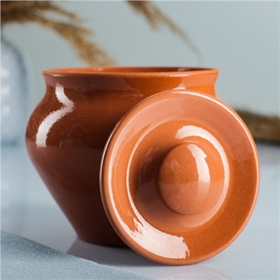 Горшочки для запекания Вятская керамика, набор 5 шт. с ухватом, 500 мл, оранжевые